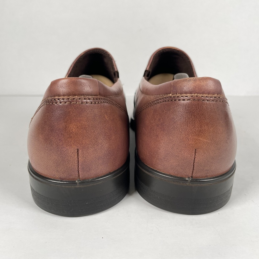 Ecco Queenstown Loafers Mens Size 46 US 12 Brown Leather Bicycle Toe Dress Shoes - Picture 5 of 10